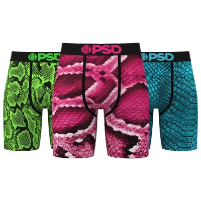 Psd Mens  Skins Underwear 3 Pack In Green/pink
