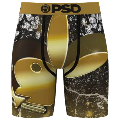 Psd Mens  Solid Gold Playboy Underwear In Black/gold