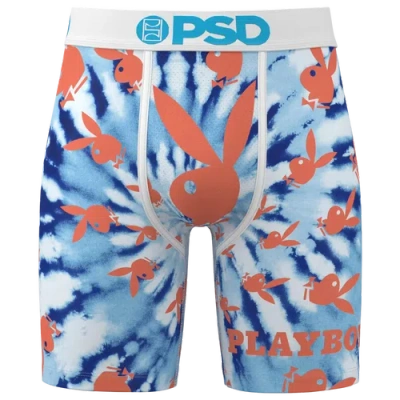 Psd Mens  Spiral Bunny Lite Underwear In White/blue/orange