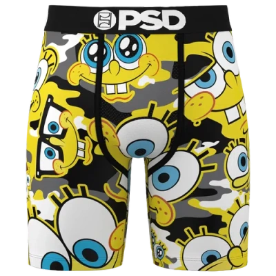 Psd Mens  Spongebob Camo Underwear In Yellow/white/black