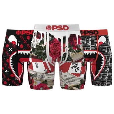 Psd Mens  Tough Love 3 Pack In Red/white/pink