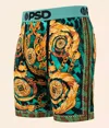 Psd Regal Cheetah Underwear Mens Multicolor Printed Stretch Boxer Briefs App1607 In Burgundy