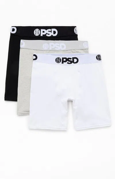 Psd Underwear 3 Pack Solid Color Boxer Briefs In Multi