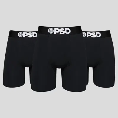 Psd Underwear Underwear Men's Black Elastic Waist Boxer Briefs 3-pack Gbo736