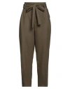 Psophĺa Woman Pants Military Green Size 6 Wool, Polyester, Viscose, Elastane In Green