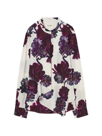 Psophia Aeonium Floral-print Blouse In Multi