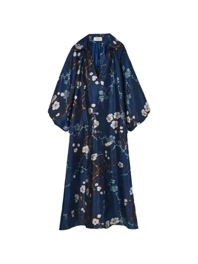 Psophia Almond Blossom Floral-print Maxi Dress In Multi