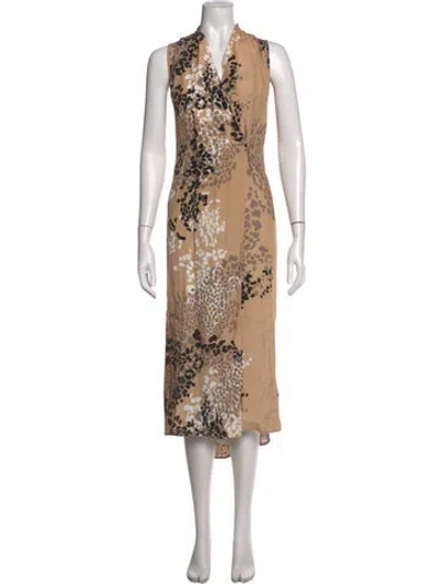 Pre-owned Psophia Animal Print Midi Length Dress W/ Tags