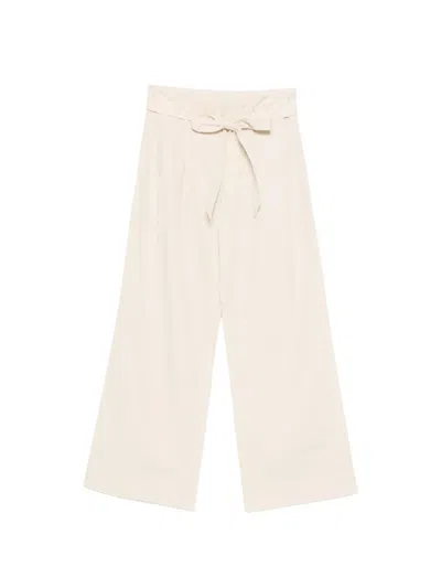 Psophia Belted Pleated Trousers In Neutral