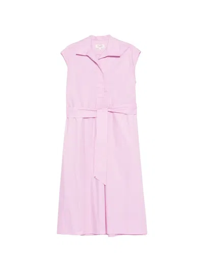 Psophia Belt-fastening Midi Dress In Pink