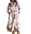 Psophia Botanical Watercolor Leaf Print Tunic Dress In Pink