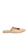 Psophia Buckle-strap Square-toe Flat Mules In Neutral