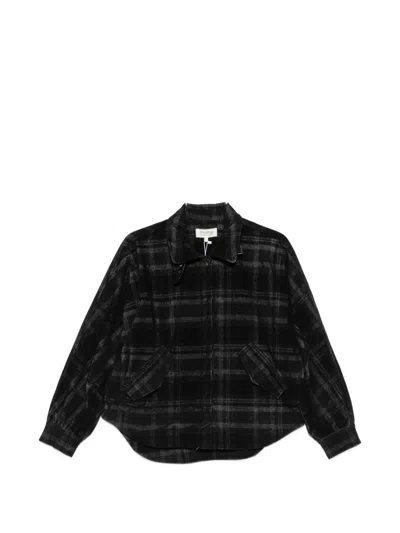 Psophia Check-print Buckled-collar Jacket In Black