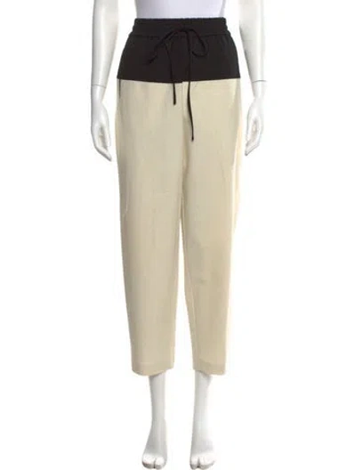 Pre-owned Psophia Colorblock Pattern Straight Leg Pants In Neutral