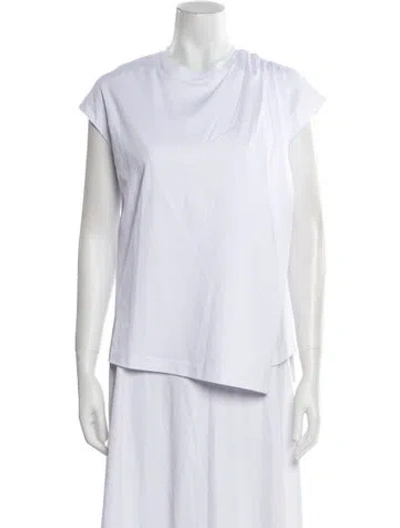 Pre-owned Psophia Cowl Neck Short Sleeve T-shirt In White