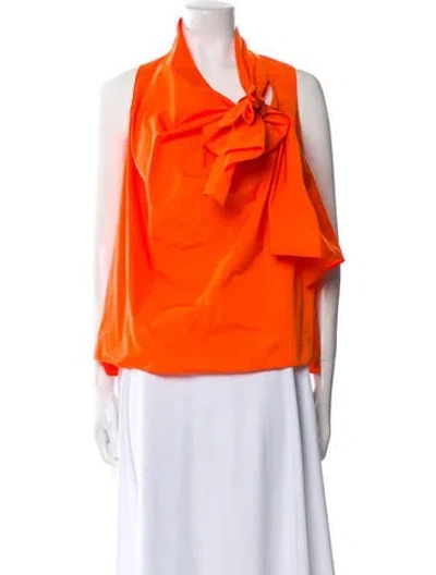 Pre-owned Psophia Cowl Neck Sleeveless Blouse In Orange