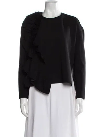 Pre-owned Psophia Crew Neck Long Sleeve Top In Black