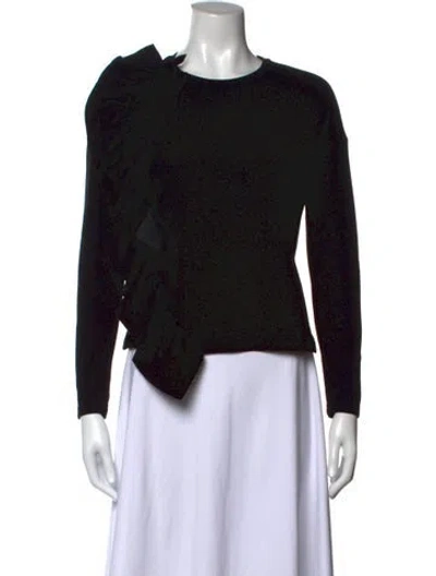 Pre-owned Psophia Crew Neck Long Sleeve Top In Black