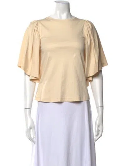 Pre-owned Psophia Crew Neck Short Sleeve Top In Neutrals
