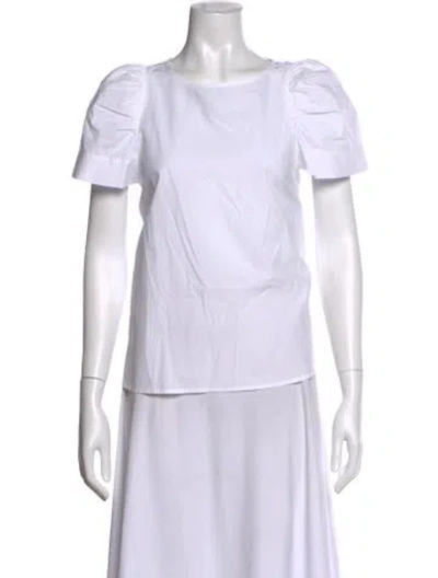 Pre-owned Psophia Crew Neck Short Sleeve Top In White
