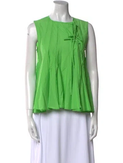 Pre-owned Psophia Crew Neck Sleeveless Blouse In Green