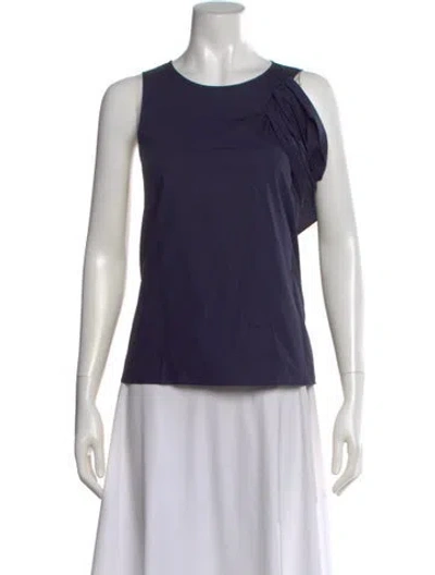 Pre-owned Psophia Crew Neck Sleeveless Top In Blue