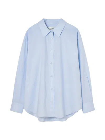Psophia Crystal-embellished Oversized Shirt In Blue