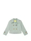 Psophia Double-breasted Cropped Jacket In Blue