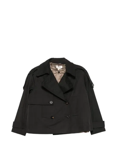 Psophia Double-breasted Shoulder-epaulette Jacket In Black