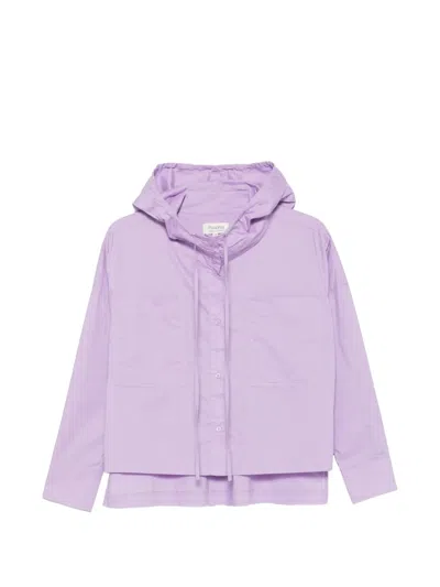 Psophia Drawstring Hooded Shirt In Purple