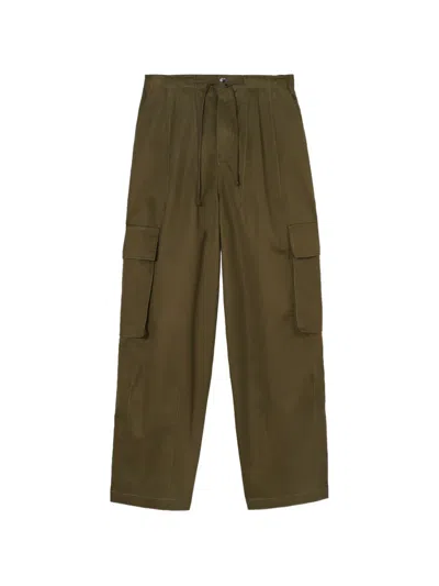 Psophia Drawstring Straight-leg Trousers In Green