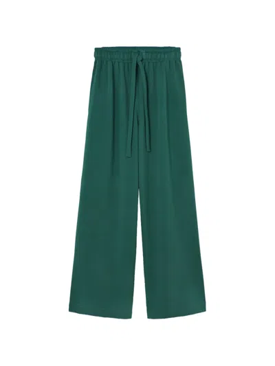 Psophia Drawstring Wide-leg Trousers In Green