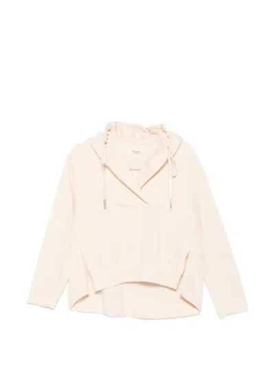 Psophia Drawstring-hood Elasticated-hem Hoodie In Brown