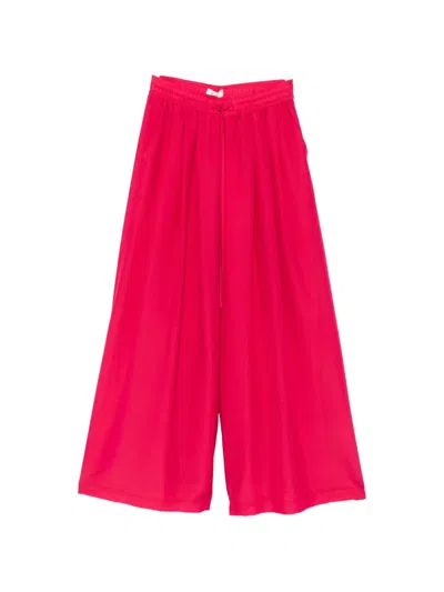 Psophia Drawstring-waist Wide-leg Trousers In Red