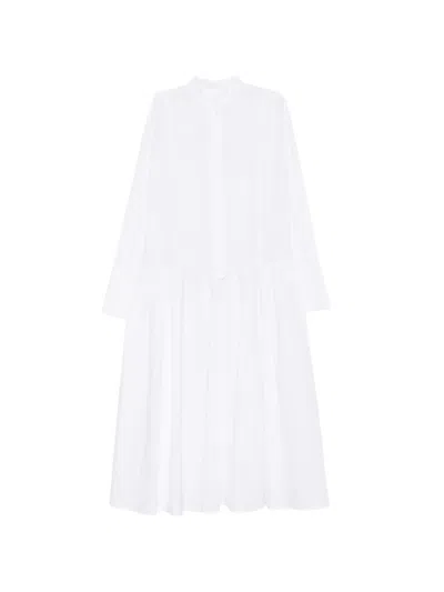 Psophia Drop-waist Midi Dress In White