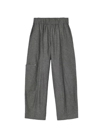 Psophia Elasticated Cropped Trousers In Gray