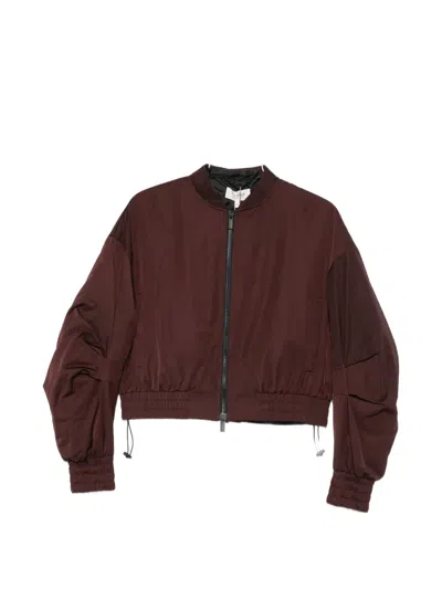 Psophia 밴딩 웨이스트 크롭 재킷 세트 2p In Burgundy