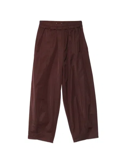 Psophia 밴딩 웨이스트 크롭 팬츠 In Brown