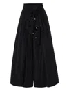 Psophia Floral-appliqué Wide-leg Culottes In Black