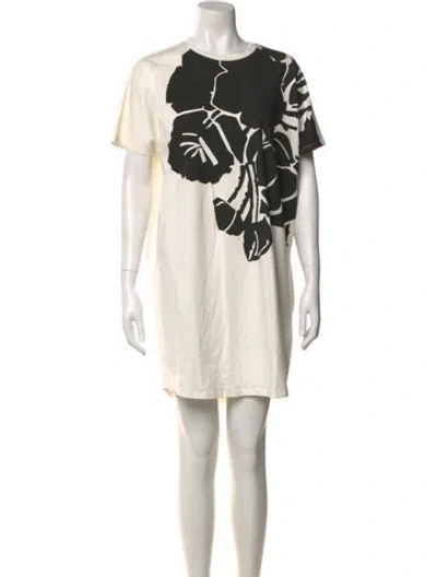 Pre-owned Psophia Floral Print Mini Dress In Neutral