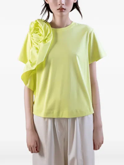 Psophia Floral-appliqué T-shirt In Green