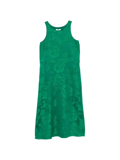 Psophia Floral-jacquard Dress In Green
