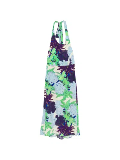 Psophia Floral-print Halterneck Maxi Dress In Multi