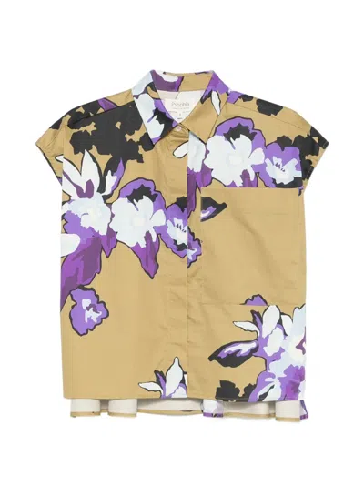 Psophia Floral-print Shirt In Brown