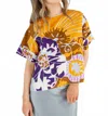 Psophia Flowing Square Top In Oyster In Multi