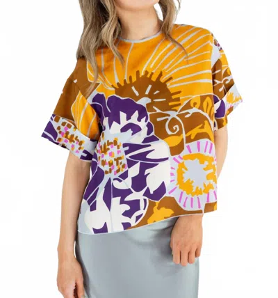 Psophia Flowing Square Top In Oyster In Multi