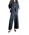 Psophia Heritage Wide Leg Trouser In Caviar In Black