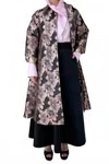 Psophia Lame Mandarin Neck A Line Evening Coat In Pale Pink In Pink