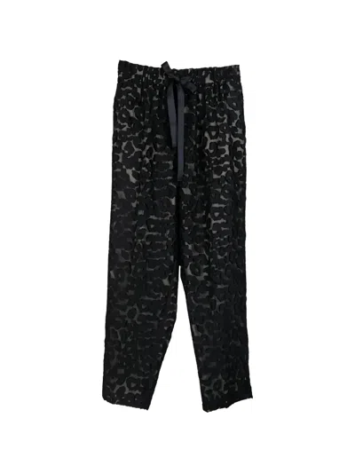 Psophia Leopard-pattern Devoré Trousers In Black