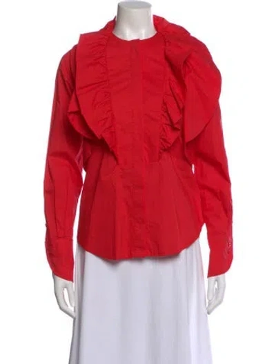 Pre-owned Psophia Long Sleeve Blouse W/ Tags In Red